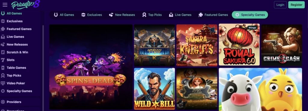 paradise 8 online casino